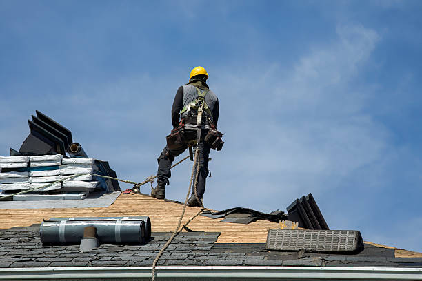 Professional Roof Installation technician working in Rush, NY
